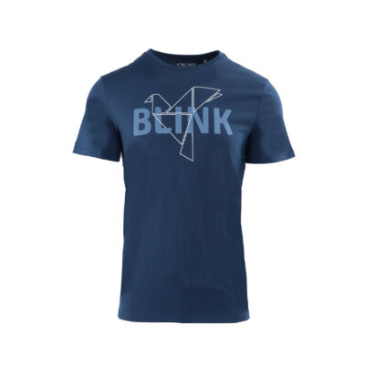 Blink - Graphic Origami Bird Mens T-Shirt Blue