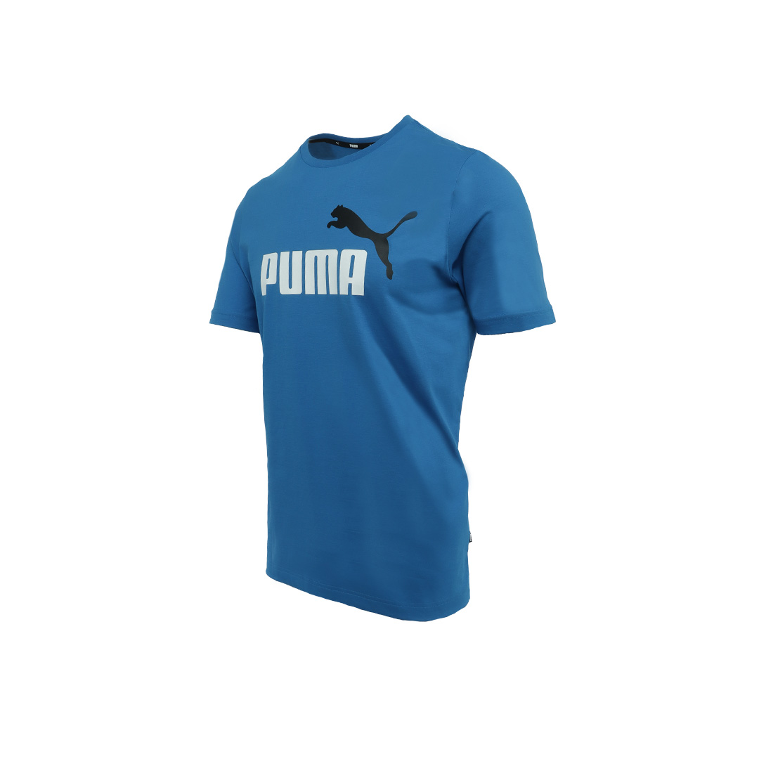 Puma - ESS Mens Logo Tee Blue White - Image 3